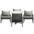 5PCS Outdoor Dining Set Table&Sofa Chairs