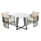 Livsip 3-Piece Outdoor Dining Set with Stone Compound Table, 150kg Cap