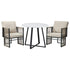 Livsip 3-Piece Outdoor Dining Set with Stone Compound Table, 150kg Cap