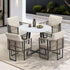 Livsip 5-Piece Outdoor Dining Set with Stone Compound Table, 150kg Cap