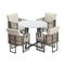 Livsip 5-Piece Outdoor Dining Set with Stone Compound Table, 150kg Cap