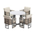 Livsip 5-Piece Outdoor Dining Set with Stone Compound Table, 150kg Cap