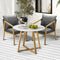 3 Piece Outdoor Dining Set 90cm Stone Table & 2 Lounge Chairs