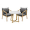 3PCS Outdoor Dining Set 90cm Table&Lounge Chairs