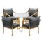 5PCS Outdoor Dining Set 90cm Table&Lounge Chairs