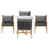 5PCS Outdoor Dining Set 90cm Table&Lounge Chairs