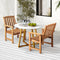 Livsip 3 Piece Outdoor Patio Dining Set Stone Top Table Wood Chairs
