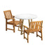 Outdoor Patio Set Solid Wood Chair&Table 3PC
