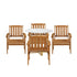 Outdoor Patio Set Solid Wood Chair&Table 5PC