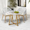 3 Piece Outdoor Dining Set 90cm Stone Table & Rope Chairs Beige