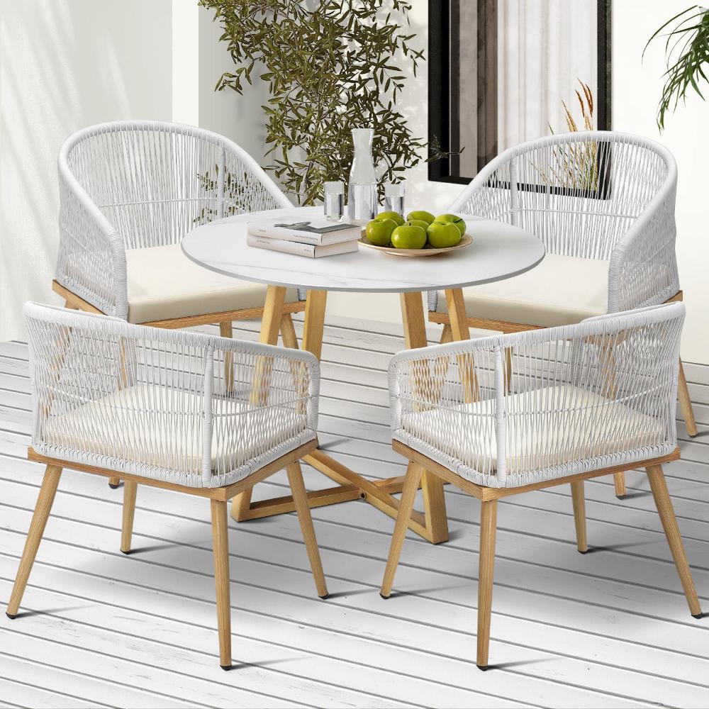 5 Piece Outdoor Dining Set Table&Lounge Chairs for Patio