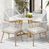 5 Piece Outdoor Dining Set Table&Lounge Chairs for Patio