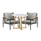3PCS Outdoor Dining Set Sintered Stone Table&Sofa Chairs