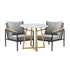 3PCS Outdoor Dining Set Sintered Stone Table&Sofa Chairs
