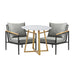 3PCS Outdoor Dining Set Sintered Stone Table&Sofa Chairs