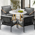 5PCS Outdoor Dining Set Sintered Stone Table&Sofa Chairs