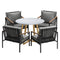 5PCS Outdoor Dining Set Sintered Stone Table&Sofa Chairs