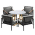 5PCS Outdoor Dining Set Sintered Stone Table&Sofa Chairs