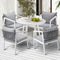 Livsip 5 Piece Outdoor Bistro Dining Set White Stone Table Chairs