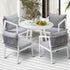 Outdoor Dining Set Bistro Setting 5PCS White