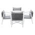Outdoor Dining Set Bistro Setting 5PCS White