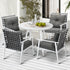 Outdoor Dining Set 5PCS Round Table Rattan Chair