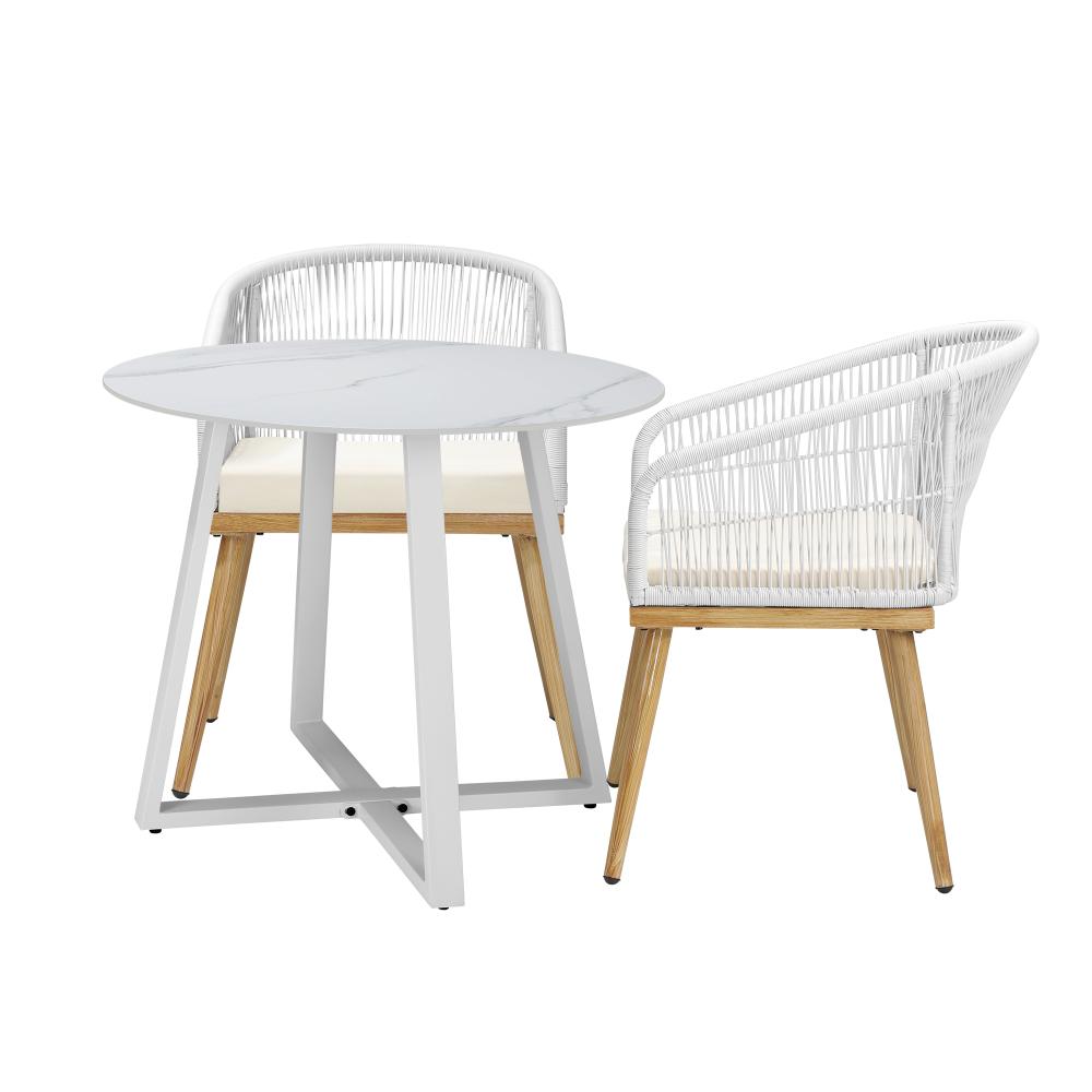 3PCS Outdoor Dining Set Table&Chairs Bistro Set