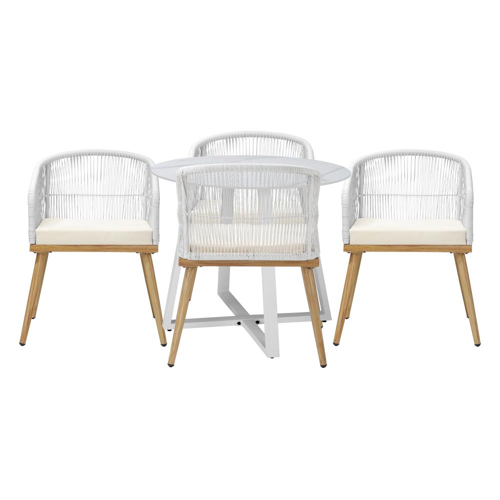 5PCS Outdoor Dining Set Table&Chairs Bistro Set