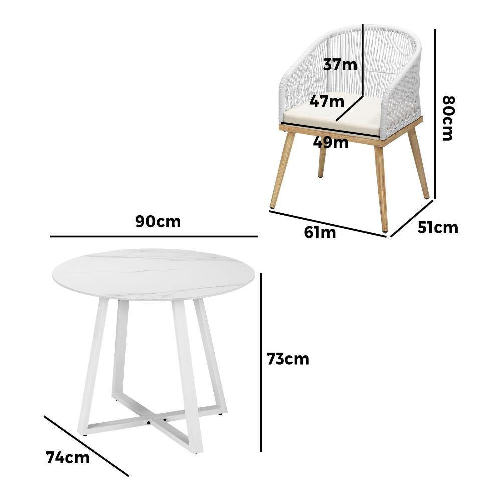 5PCS Outdoor Dining Set Table&Chairs Bistro Set