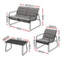 Gardeon 4PCS Outdoor Sofa Set Table and Chairs Cushion textilene Patio Furniture