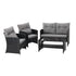 4-Piece Outdoor Sofa Set Coffee Table Chair Rattan Furniture Black