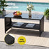 4-Piece Outdoor Sofa Set Coffee Table Chair Rattan Furniture Black
