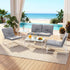 Gardeon 5-Piece Outdoor Sofa Set with Cushions table and Chairs White