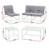 Gardeon 5-Piece Outdoor Sofa Set with Cushions table and Chairs White