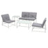 Gardeon 5-Piece Outdoor Sofa Set with Cushions table and Chairs White