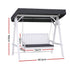 Gardeon Outdoor Wooden Swing Chair Garden Bench Canopy Cushion 3 Seater White