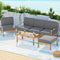 5 Seater Outdoor Sofa Set 6 Piece Wooden Lounge Furniture with Cushions