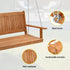 Wooden 2-Seater Outdoor Swing Chair with Black Stand Hanging Chair Patio Furniture