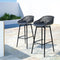 2x Outdoor Bar Stools Black Plastic Weather Resistant Patio Bar Chairs Set