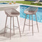 2PC Outdoor Bar Stools Plastic Metal Dining Chair Patio Furniture Coffee