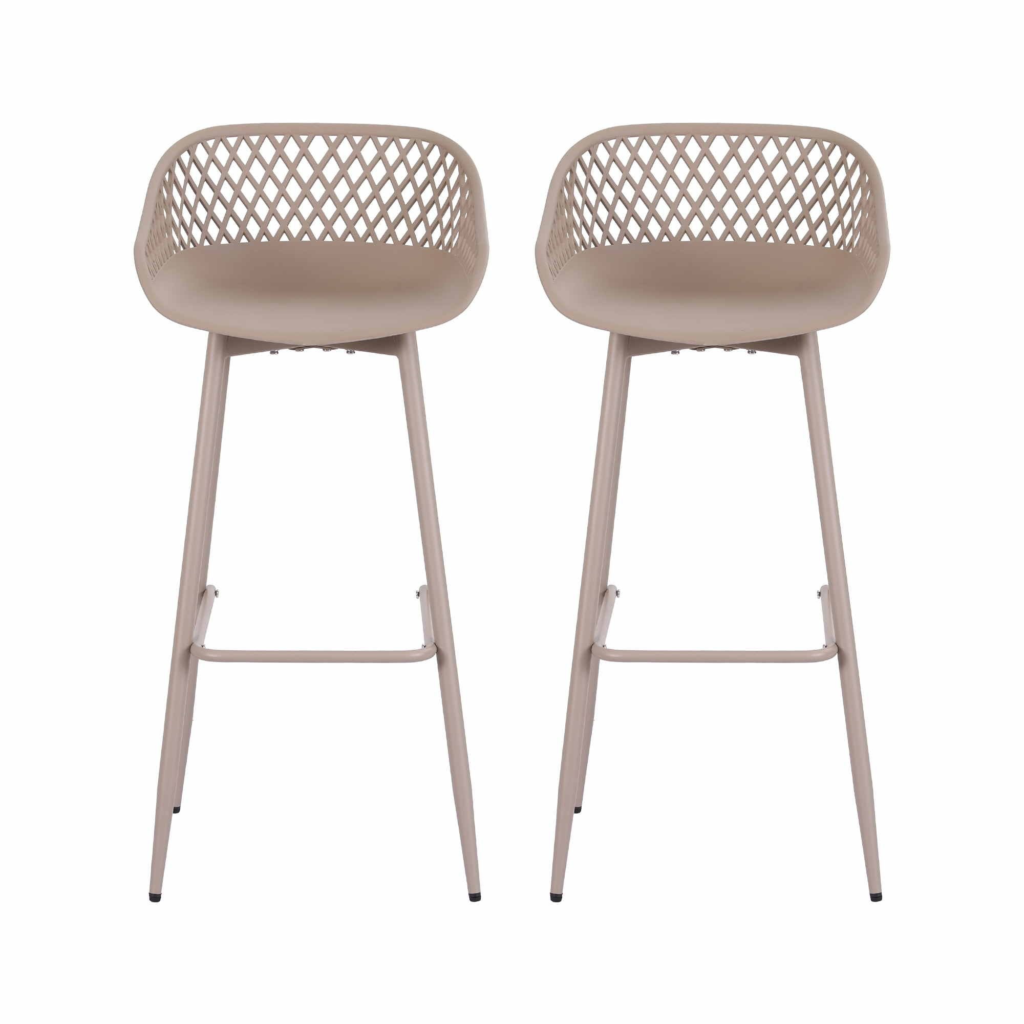 Gardeon 2PC Outdoor Bar Stools Plastic Metal Dining Chair Patio Furniture Coffee