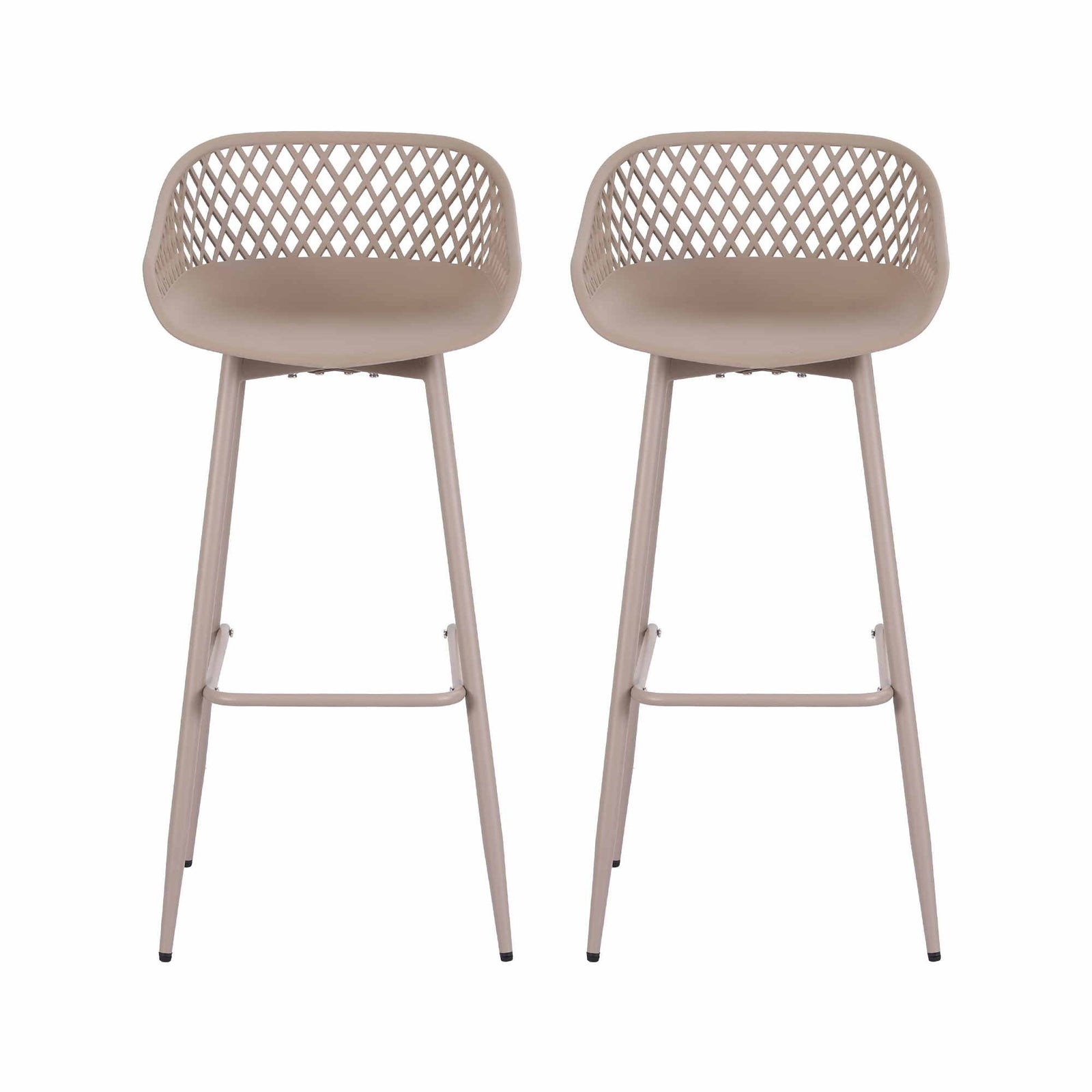 2PC Outdoor Bar Stools Plastic Metal Dining Chair Patio Furniture Coffee