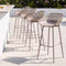 4-Piece Outdoor Bar Stools Plastic Metal Dining Chair Furniture Coffee