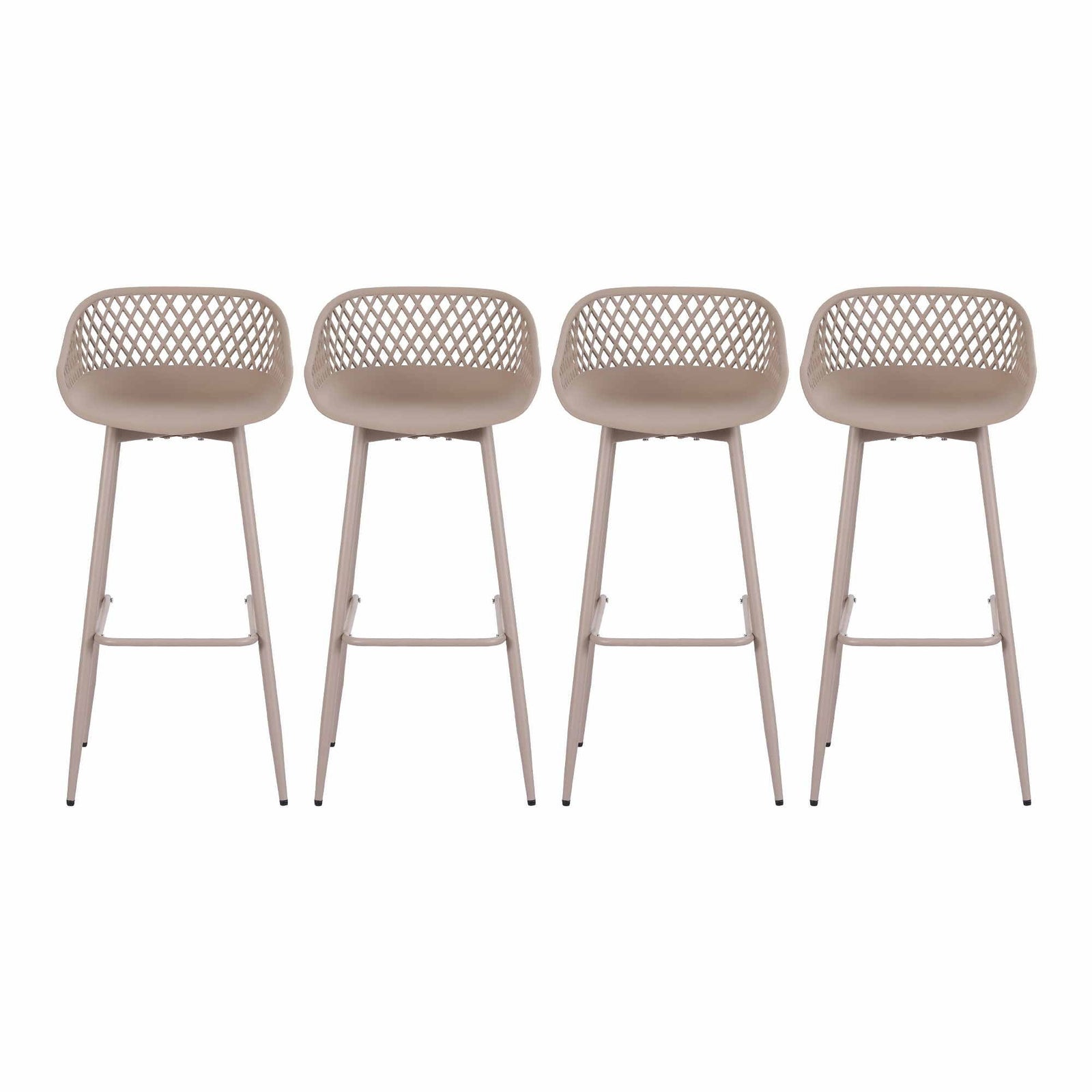 4-Piece Outdoor Bar Stools Plastic Metal Dining Chair Furniture Coffee