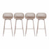 4-Piece Outdoor Bar Stools Plastic Metal Dining Chair Furniture Coffee