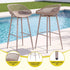 4-Piece Outdoor Bar Stools Plastic Metal Dining Chair Furniture Coffee
