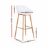 2PC Outdoor Bar Stools Plastic Metal Dining Chair Patio Furniture White