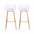 2PC Outdoor Bar Stools Plastic Metal Dining Chair Patio Furniture White