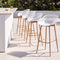 4-Piece Outdoor Bar Stools Plastic Metal Dining Chair Balcony White