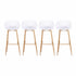 4-Piece Outdoor Bar Stools Plastic Metal Dining Chair Balcony White